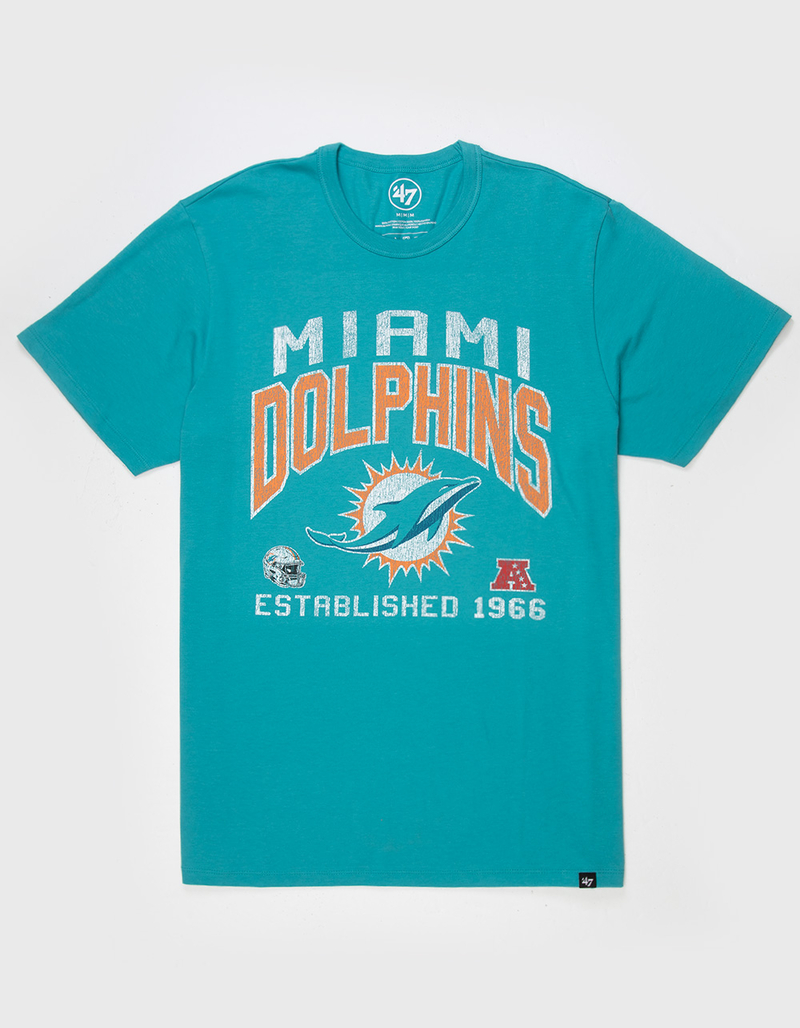 47 BRAND Miami Dolphins '47 Turned Up Franklin Mens Tee TEAL BLUE
