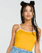 HEART & HIPS Womens Mustard Ringer Tank image number 1