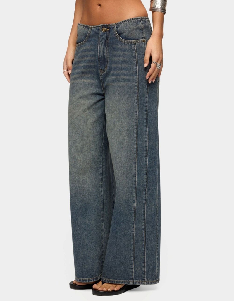 EDIKTED Elia No Waistband Low Rise Baggy Jeans image number 1