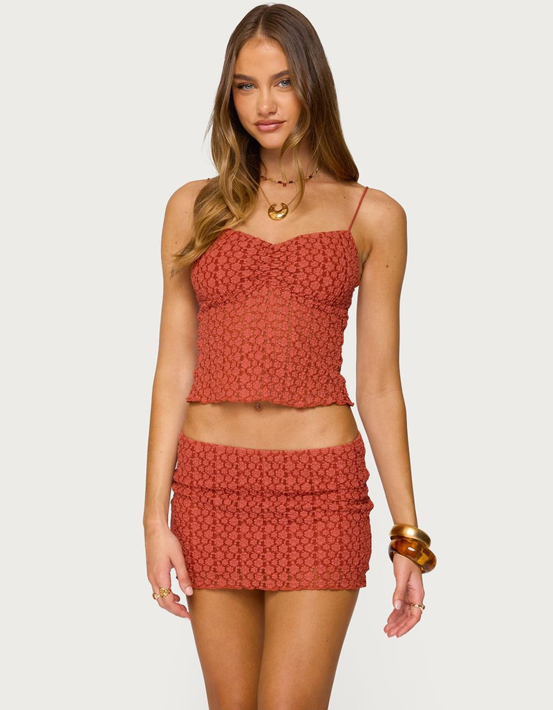 EDIKTED Josephina Textured Floral Tank Top image number 0