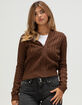 LOVE TREE Womens Zip-Up Hooded Cable Knit Sweater image number 1