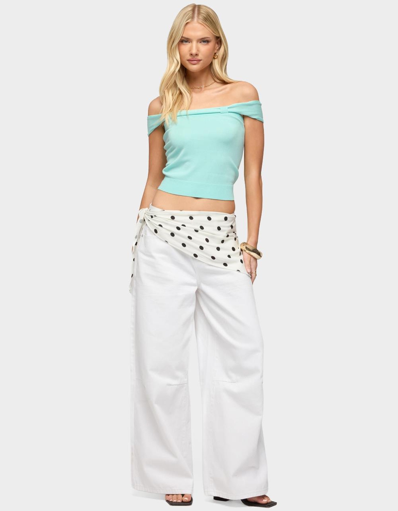 EDIKTED Sami Off Shoulder Knit Top image number 3