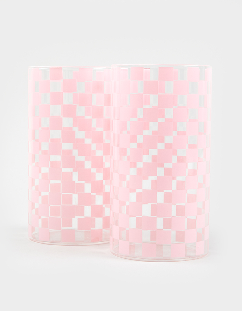 Checkered Highball Glasses - Set of 2 image number 0