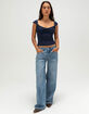 TILLYS Butter Soft Womens Cap Sleeve Cinch Front Tee image number 2