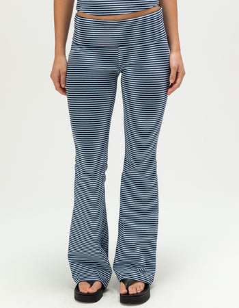 FULL TILT Print Womens Fold Over Flare Pants Alternative Image