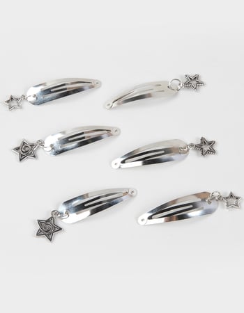 FULL TILT 6 Pack Dangle Star Charm Hair Clips Alternative Image
