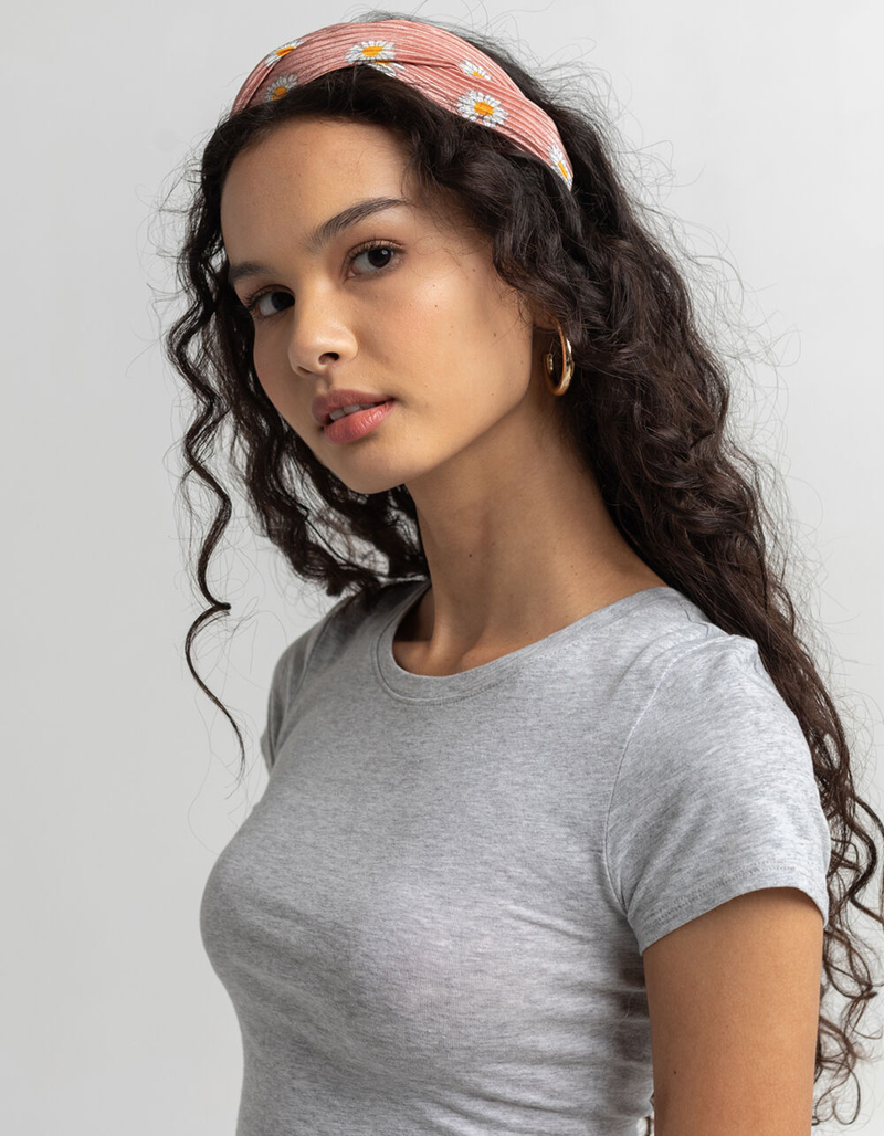 FULL TILT Blush Twisted Daisy Headband image number 1