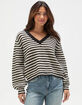 VERO MODA Womens Stripe V-Neck Sweater image number 1