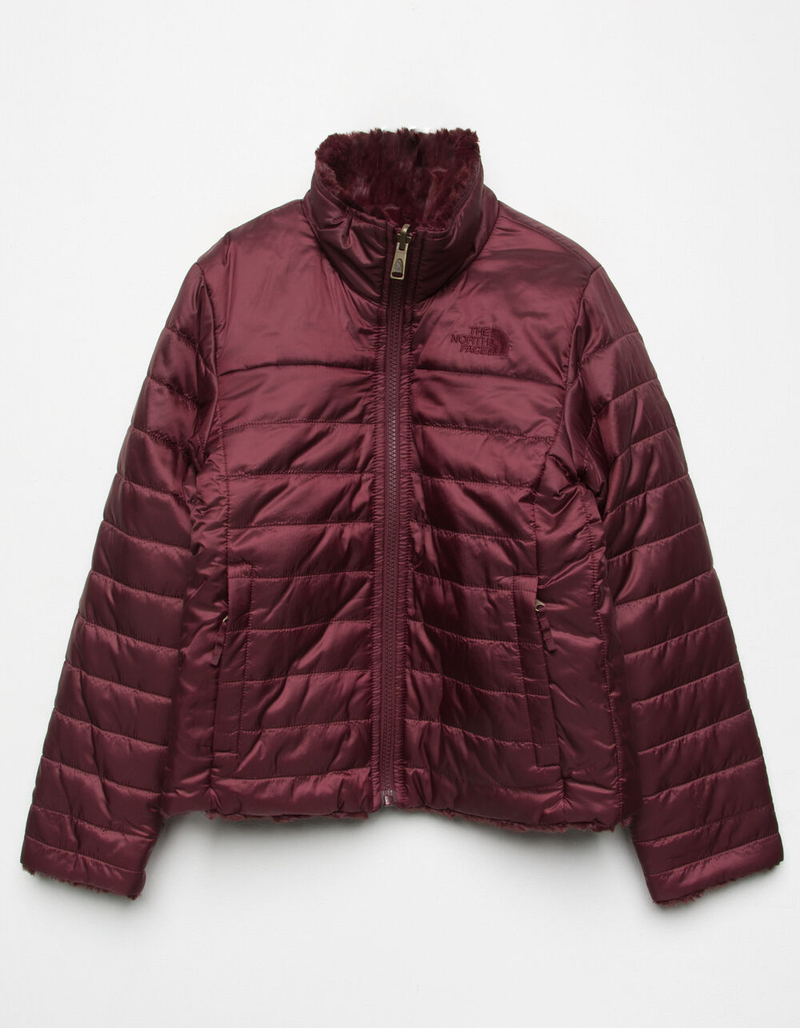 THE NORTH FACE Reversible Mossbud Swirl Burgundy Girls Jacket image number 0
