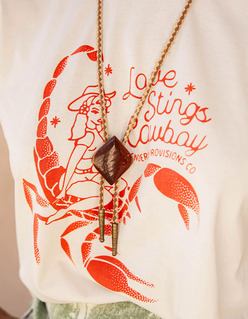 SENDERO PROVISIONS CO. Love Stings Womens Crop Boxy Tee image number 2