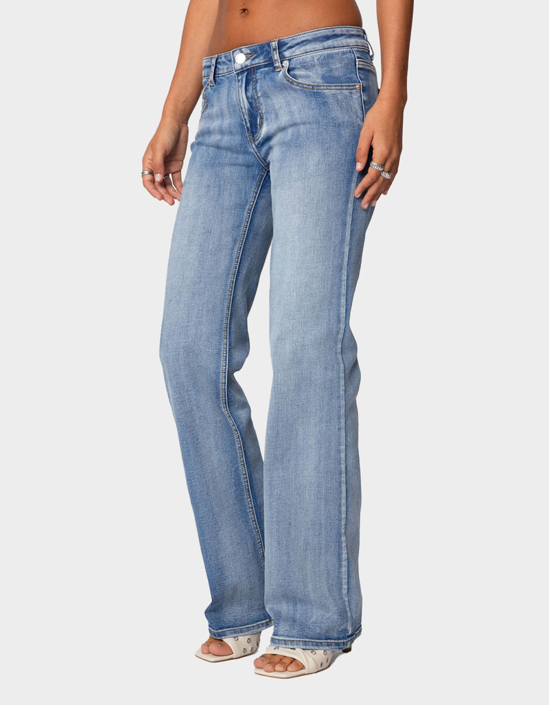 EDIKTED Boot Cut Washed Low Rise Jeans image number 3