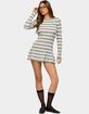 EDIKTED Caisyn Striped Ribbed Knit Mini Dress image number 2