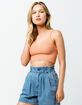 SKY AND SPARROW Crochet Peach Womens Crop Cami image number 1