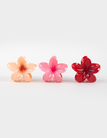 FULL TILT 3 Pack Hibiscus Floral Claw Clips Alternative Image