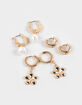 FULL TILT 3 Pack Pearl/Flower Hoop Earrings image number 1