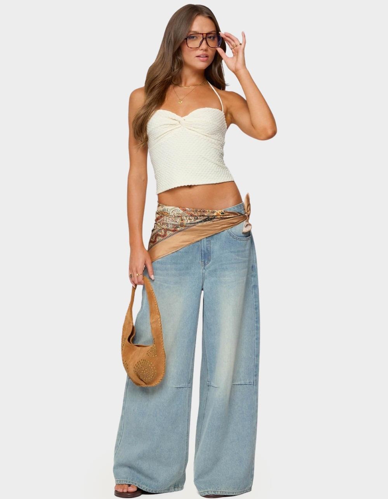 EDIKTED Zoee Twisted Textured Halter Top image number 4