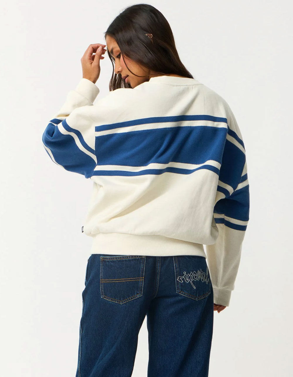 RIP CURL Archive Script Panel Womens Oversized Crewneck Sweatshirt