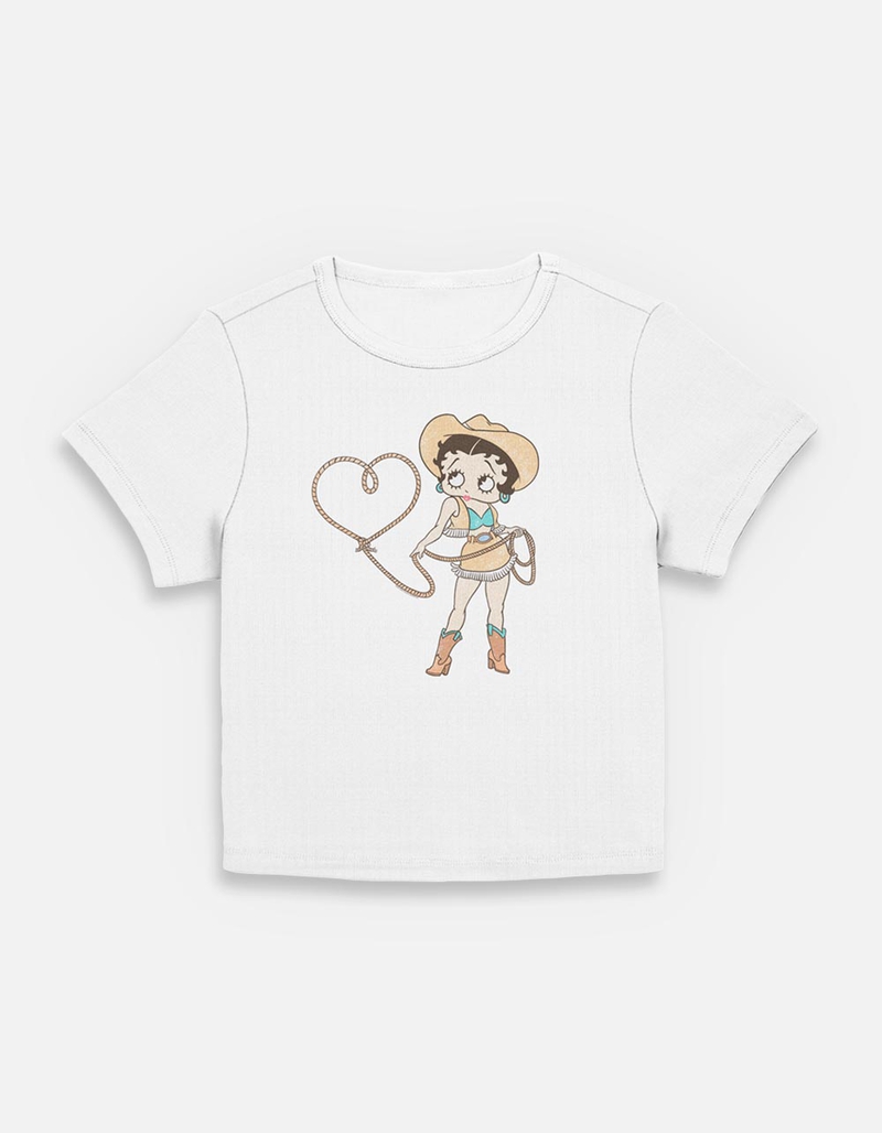 BETTY BOOP Cowgirl Heart Lasso Womens Baby Tee image number 0