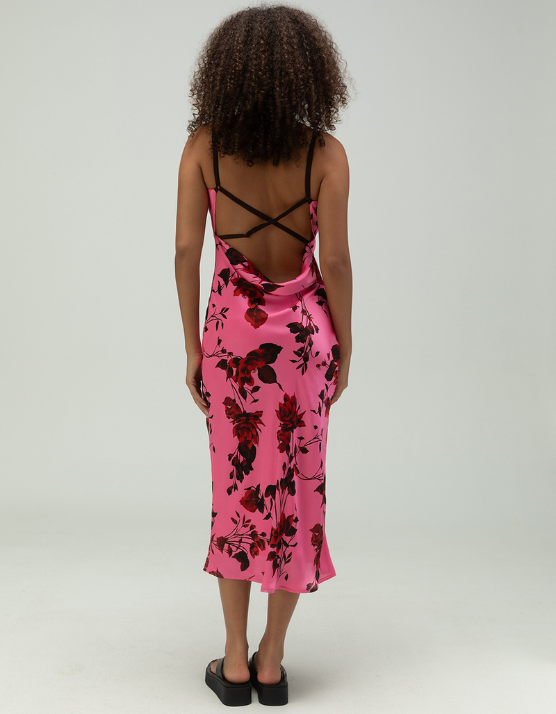 WEST OF MELROSE Floral Satin Womens Slip Dress image number 2