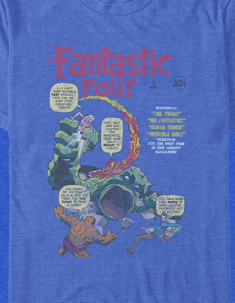 FANTASTIC FOUR Comic Distressed Unisex Tee image number 1