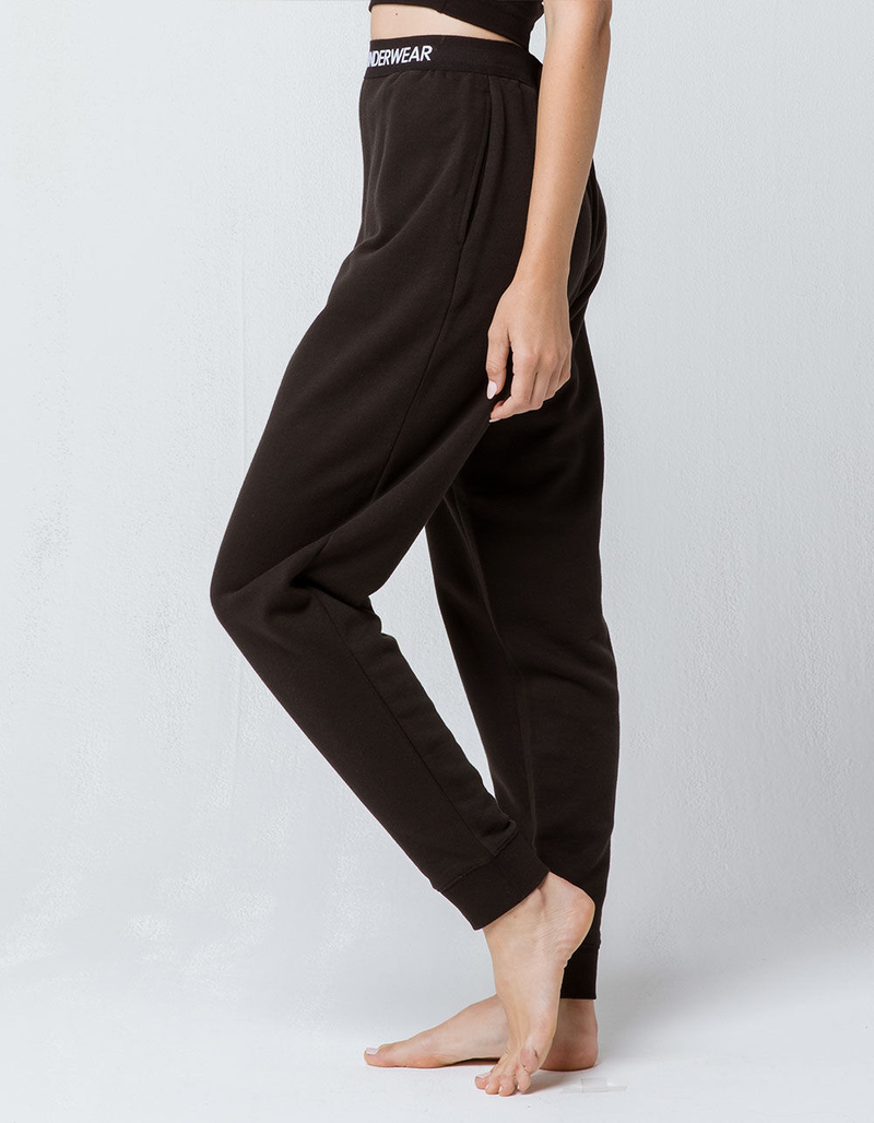 CALVIN KLEIN Monogram Logo Black Womens Jogger Pants image number 2