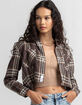 RSQ Womens Crop Flannel Shirt image number 1