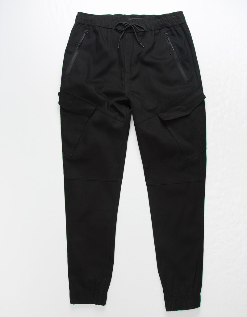 BROOKLYN CLOTH Twill Cargo Pocket Black Mens Jogger Pants image number 0