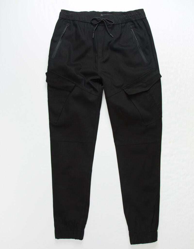 BROOKLYN CLOTH Twill Cargo Pocket Black Mens Jogger Pants - BLACK ...