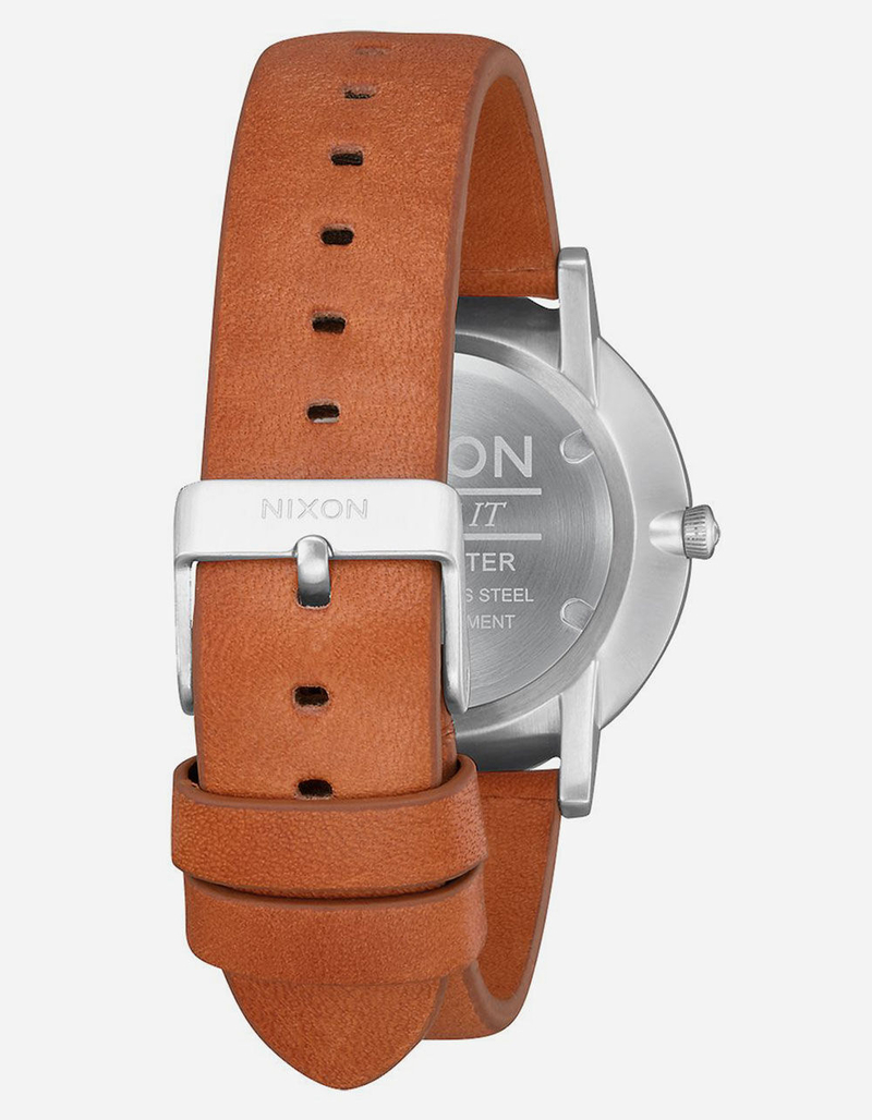 NIXON Daily Driver Porter Leather Silver & Tan Watch image number 2