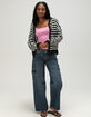 FULL TILT Womens Stripe Button Up Hooded Sweater image number 5