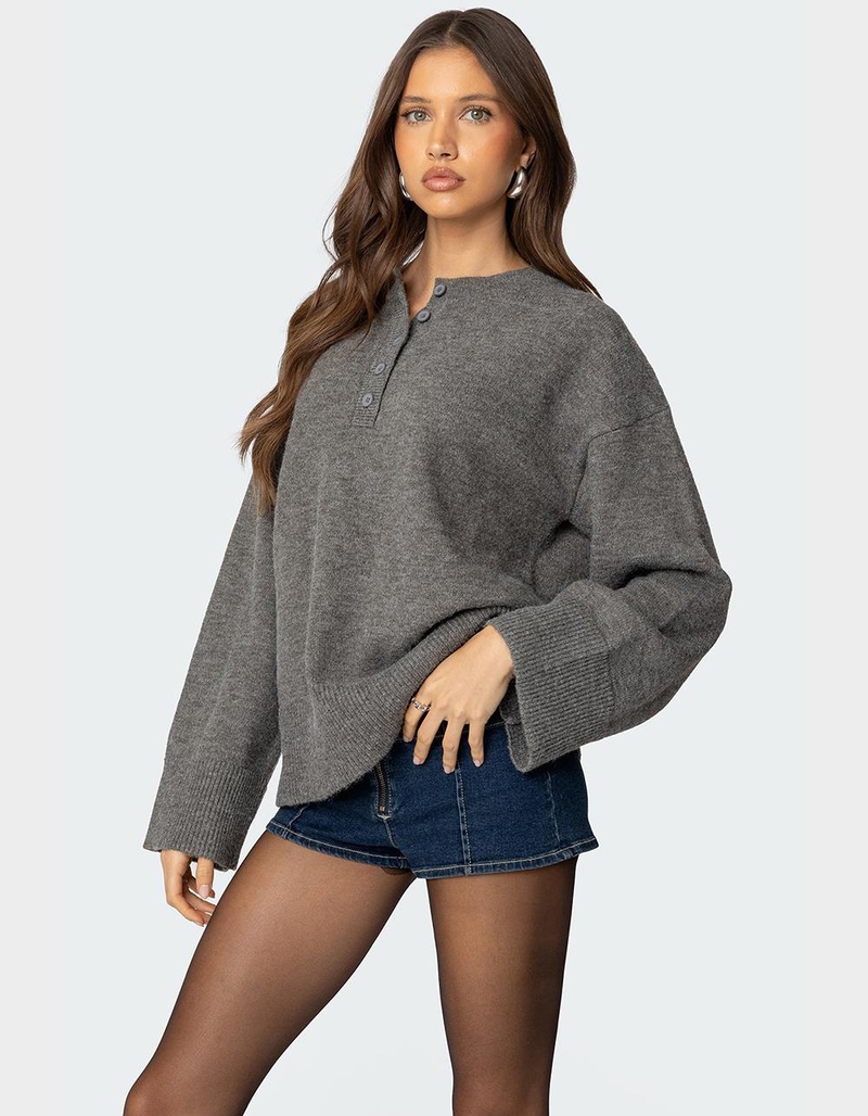 EDIKTED Montana Oversized Button Sweater image number 4