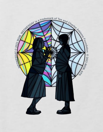 WEDNESDAY Stained Glass Roommates Girls Crop Tee Alternative Image