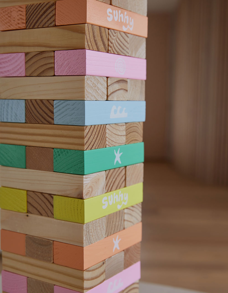 SUNNYLIFE Pool Side Pastel Gelato Giant Jumbling Tower Game image number 2