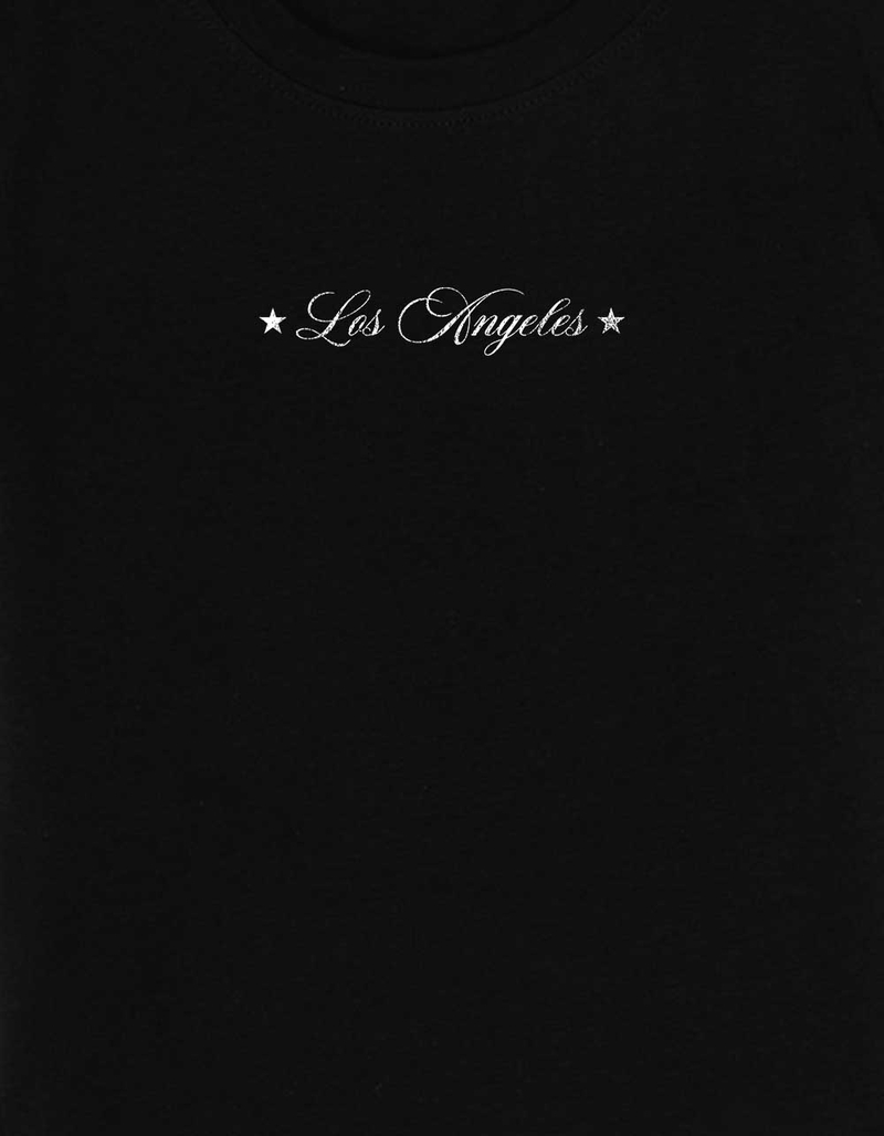 LOS ANGELES Script Distressed Womens Baby Tee image number 2