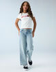 RSQ Girls Low Rise Mini Bow Wide Leg Jeans image number 1