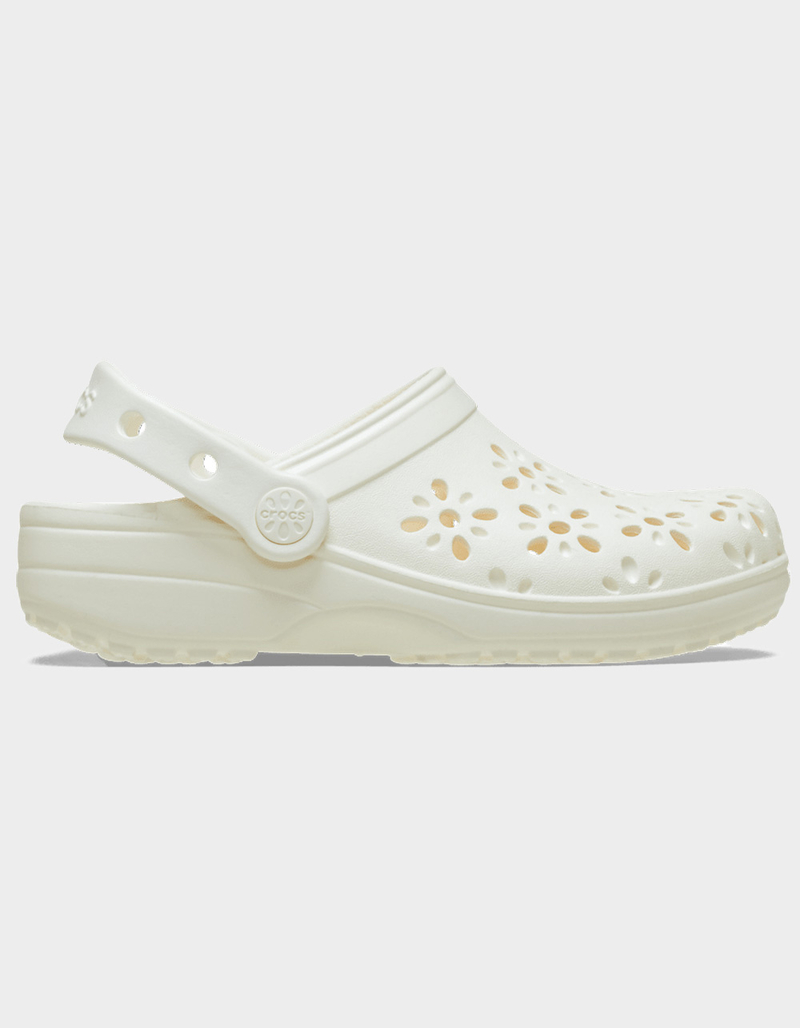 CROCS Floral Cut-Out Womens Classic Clogs image number 0