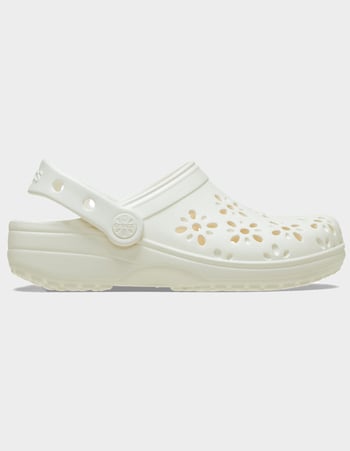 CROCS Floral Cut-Out Womens Classic Clogs Primary Image