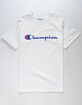 CHAMPION Script Logo White & Blue Mens T-Shirt image number 1