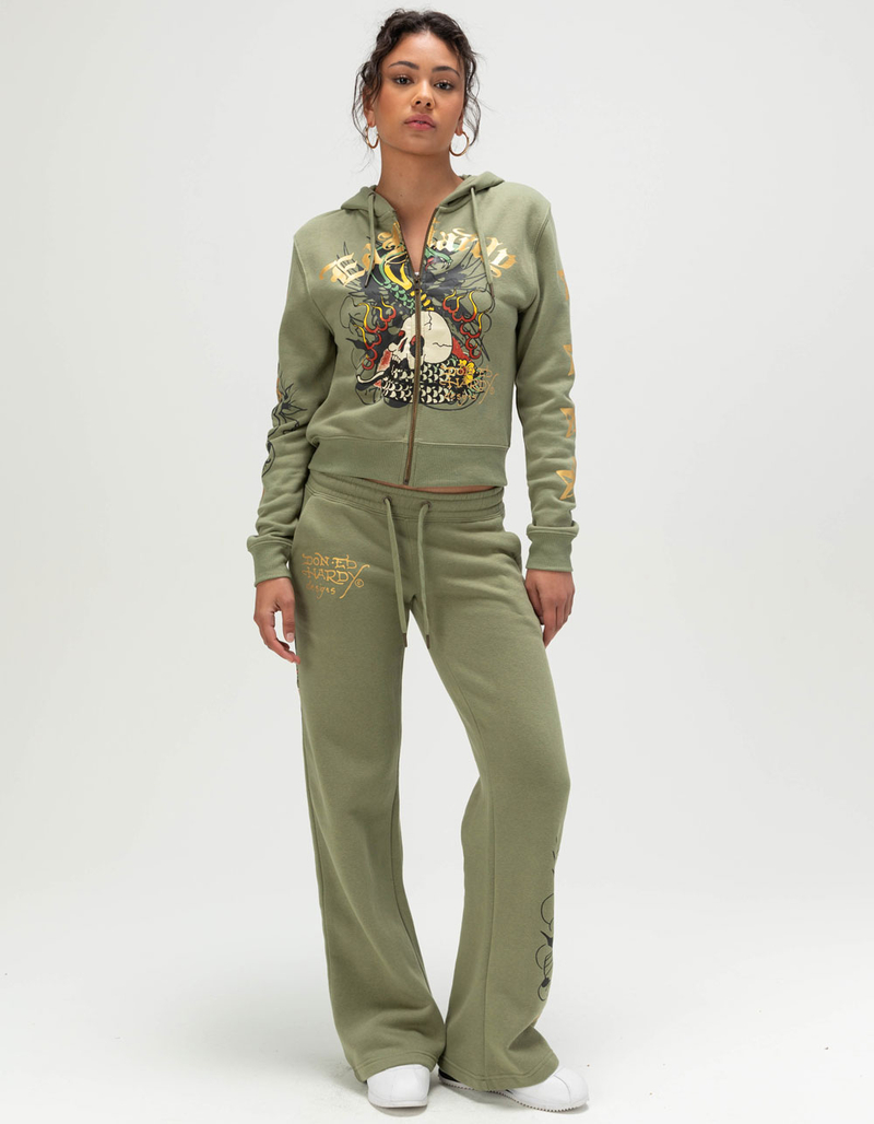 ED HARDY Cobra Flame Womens Zip-Up Hoodie image number 4