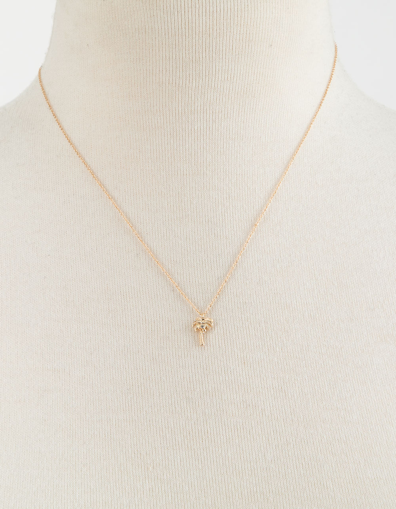 FULL TILT Palm Tree Gold Dainty Necklace image number 2