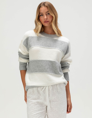 PINK ROSE Womens Stripe Sweater Primary Image