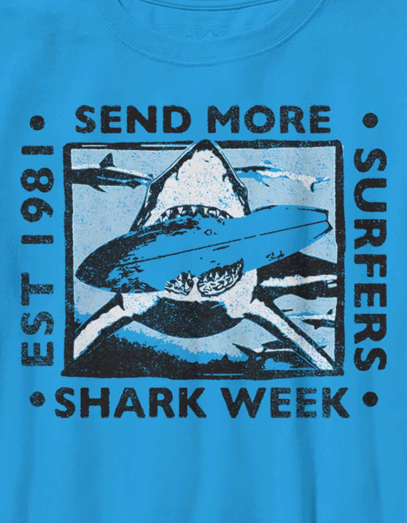 SHARK WEEK More Surfers Unisex Kids Tee image number 1