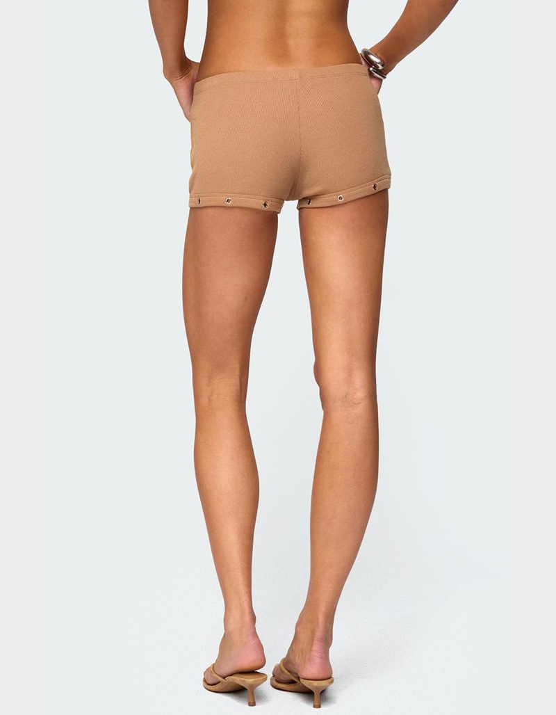 EDIKTED Hasel Grommet Ribbed Shorts image number 4