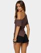EDIKTED Elori Asymmetric Off Shoulder Top image number 3