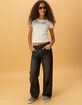 RSQ Girls High Rise Leopard Star Wide Leg Jeans image number 2