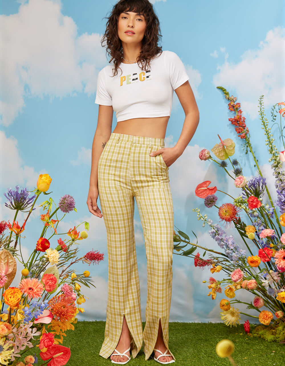 DAISY STREET Womens Split Hem Trousers 
