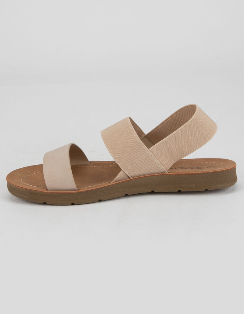 SODA Elastic Ankle Strap Womens Nude Sandals image number 2