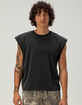 RSQ Mens Washed Cropped Muscle Tee image number 2