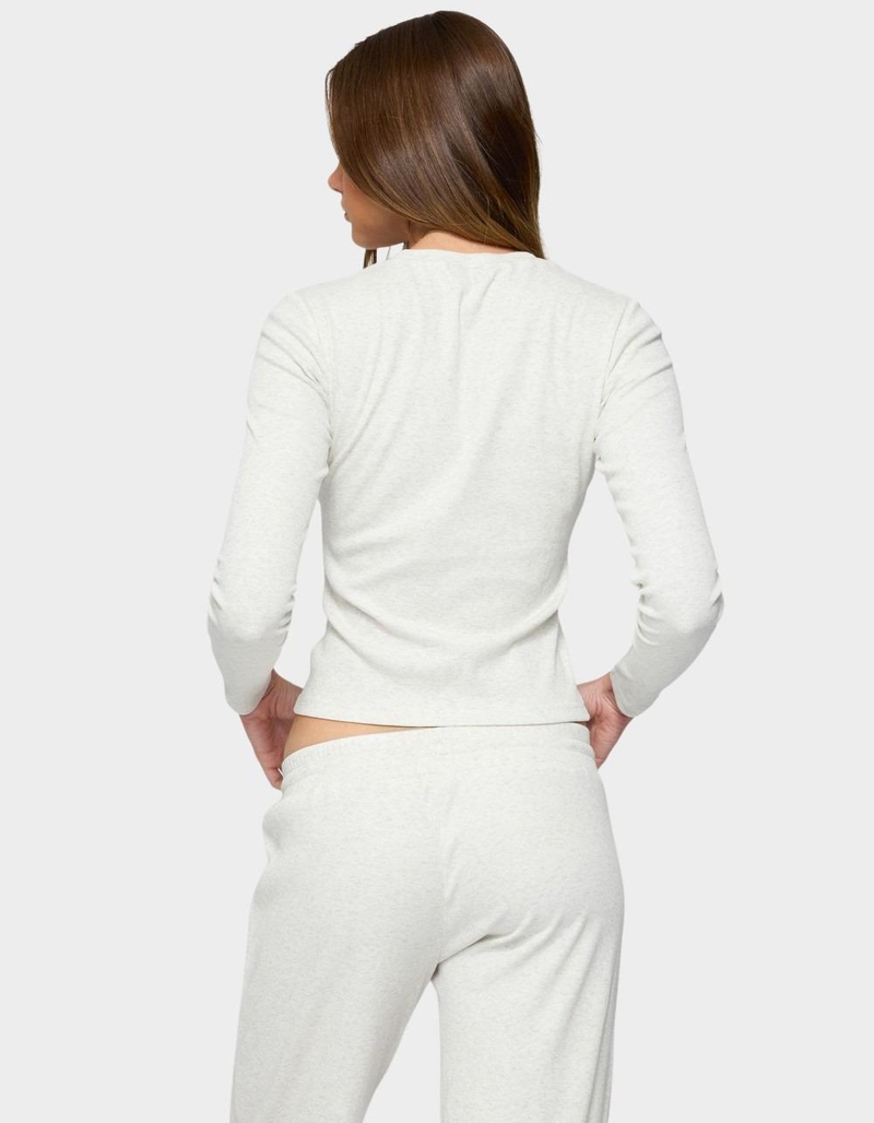 EDIKTED Cicilia Long Sleeve Ribbed Tee image number 2