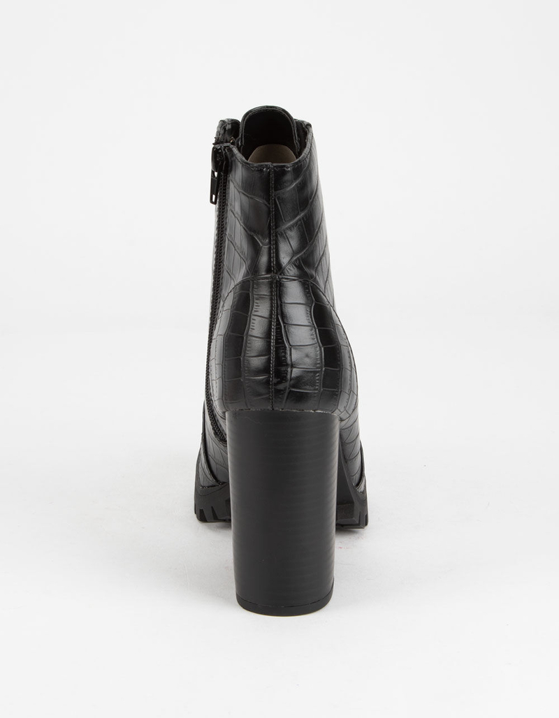 SODA Croc Lace Up Womens Booties image number 3